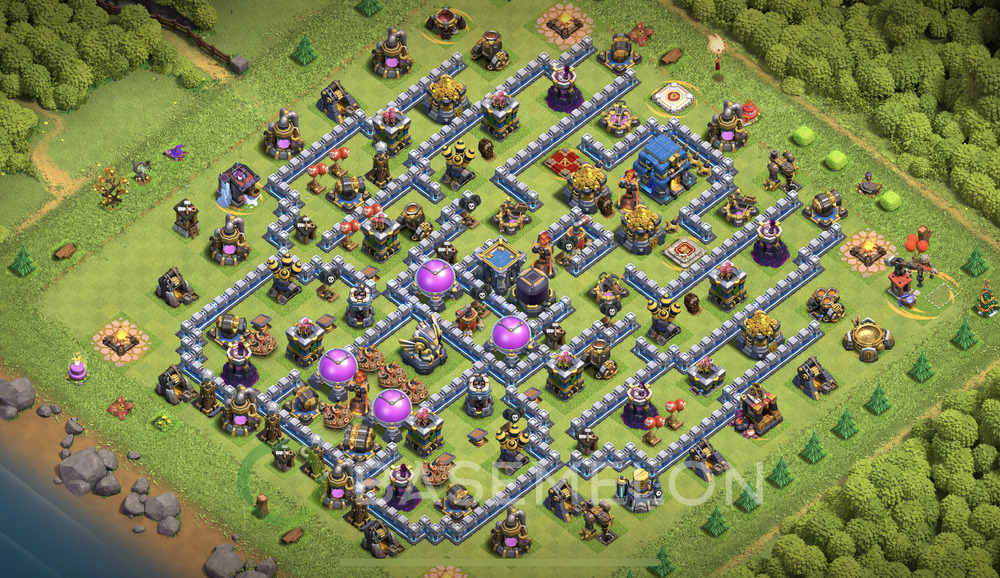 Town Hall 12 Trophy/Defense Base with Link, Anti Everything, Hybrid - TH12 Layout, #903