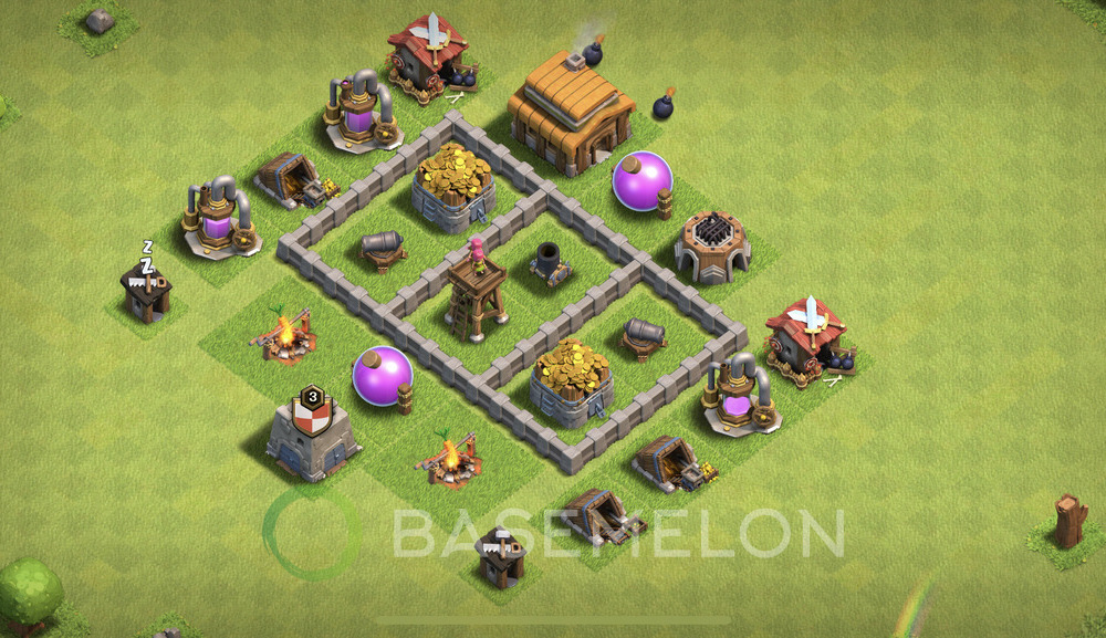 Town Hall 3 Farm Base, Max Levels - TH3 Layout, #481