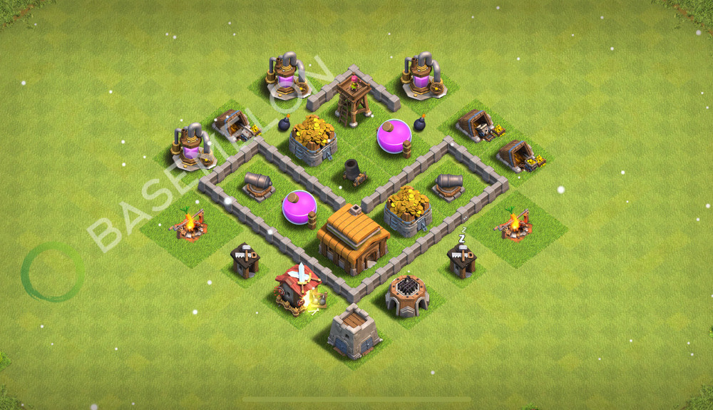 Town Hall 3 Farm Base, Max Levels, Anti Everything - TH3 Layout, #745