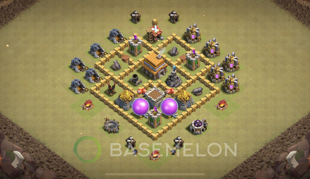 Town Hall 5 War Base with Link, Anti 3 Stars, Anti Everything - TH5 Layout, #411
