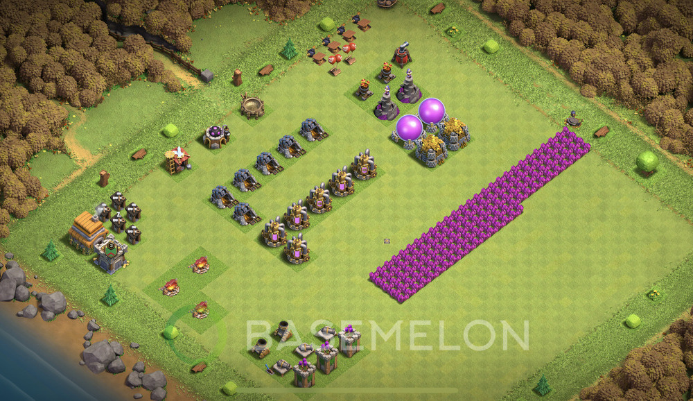 Town Hall 6 Progress Base with Link - TH6 Layout, #1225