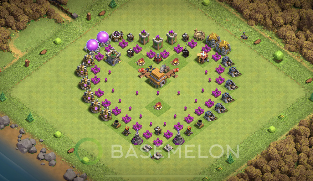 Town Hall 6 Progress Base with Link - TH6 Layout, #296