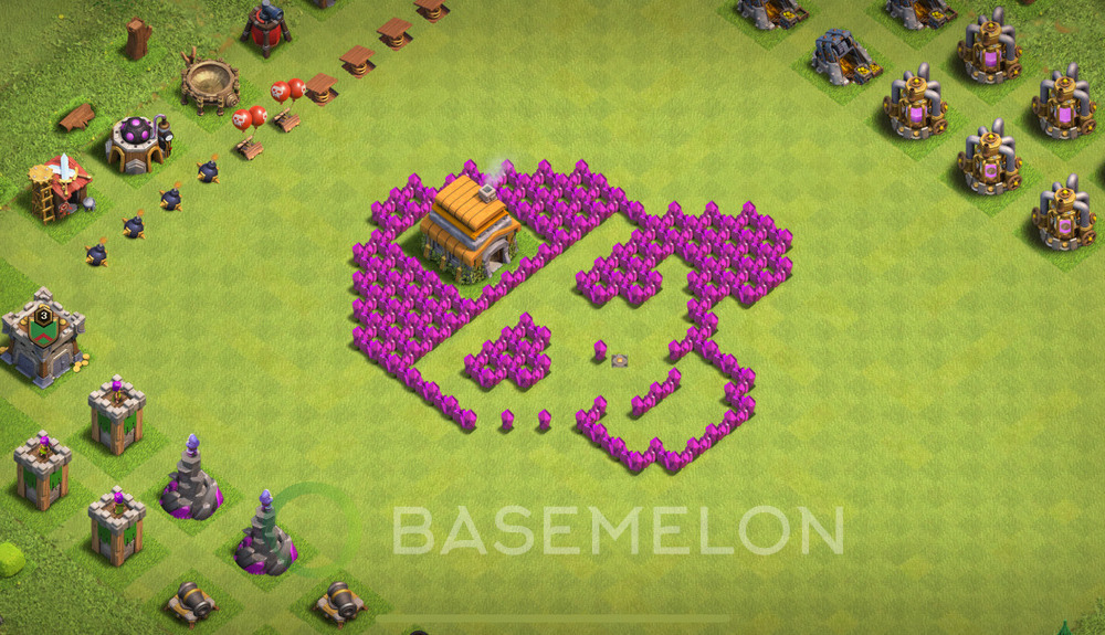 Town Hall 6 Progress Base with Link - TH6 Layout, #771