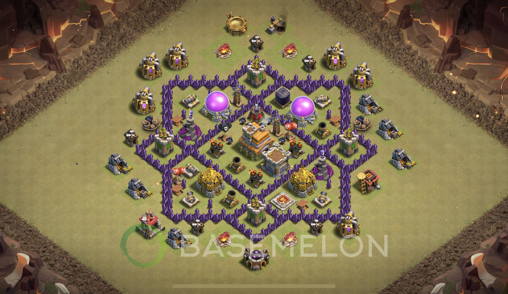 Town Hall 7 War Base with Link, Anti 2 Stars, Anti Air - TH7 Layout, #1199