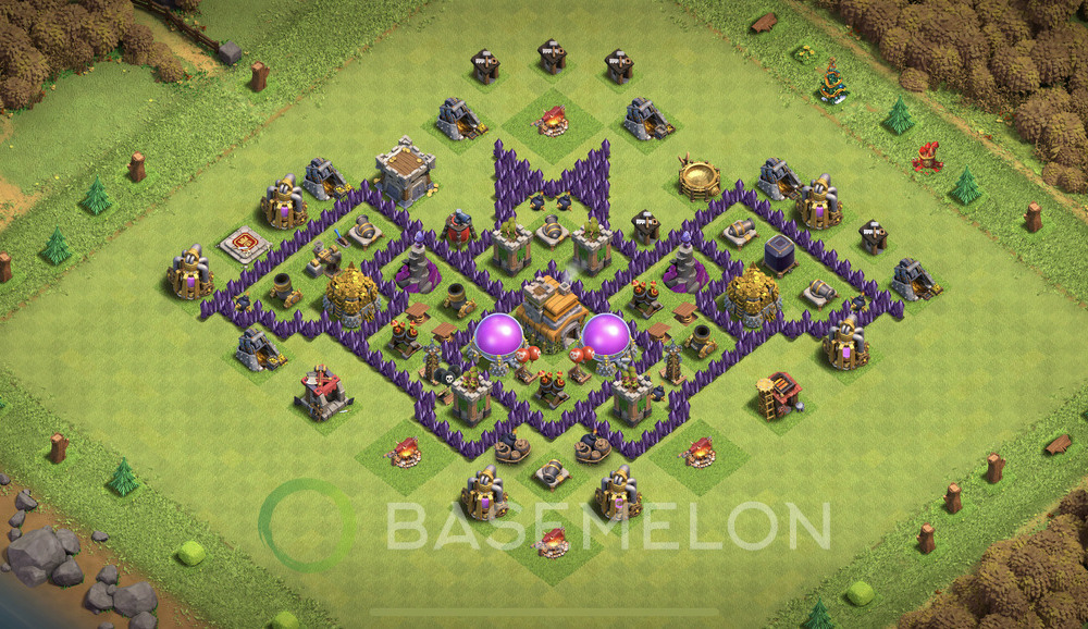 Town Hall 7 Progress Base with Link - TH7 Layout, #756