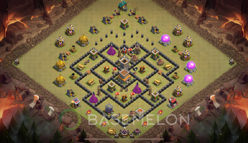 Town Hall 8 War Base with Link, Max Levels - TH8 Layout, #1507