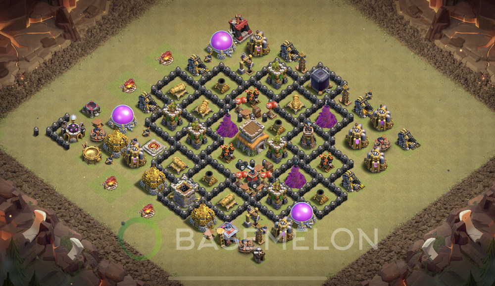Town Hall 8 War Base with Link, Anti 3 Stars - TH8 Layout, #1766