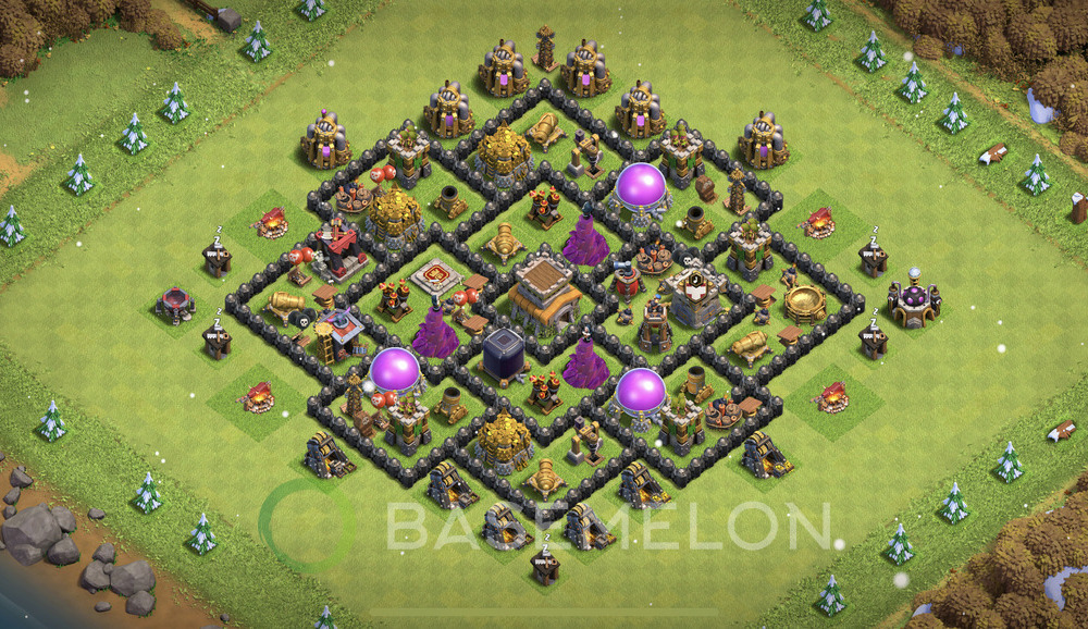 Town Hall 8 Farm Base with Link, Anti Everything, Anti Air - TH8 Layout, #597