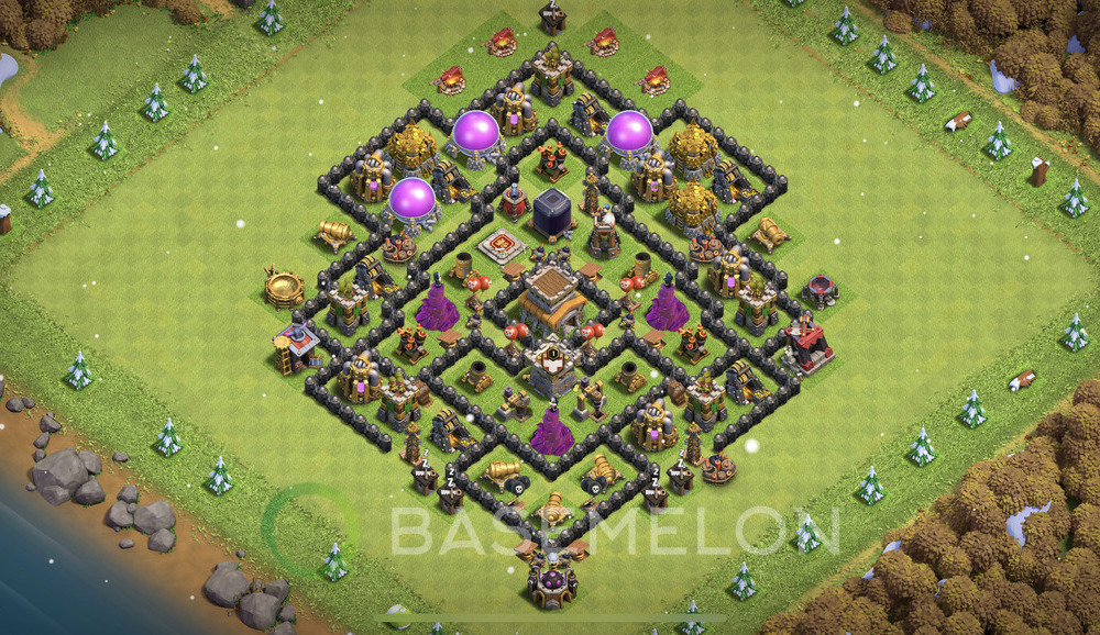 Town Hall 8 Farm Base with Link, Anti Everything, Hybrid - TH8 Layout, #62