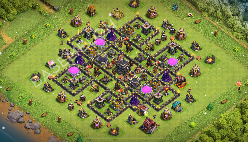 Town Hall 9 Trophy/Defense Base with Link, Anti 3 Stars, Anti Everything - TH9 Layout, #234