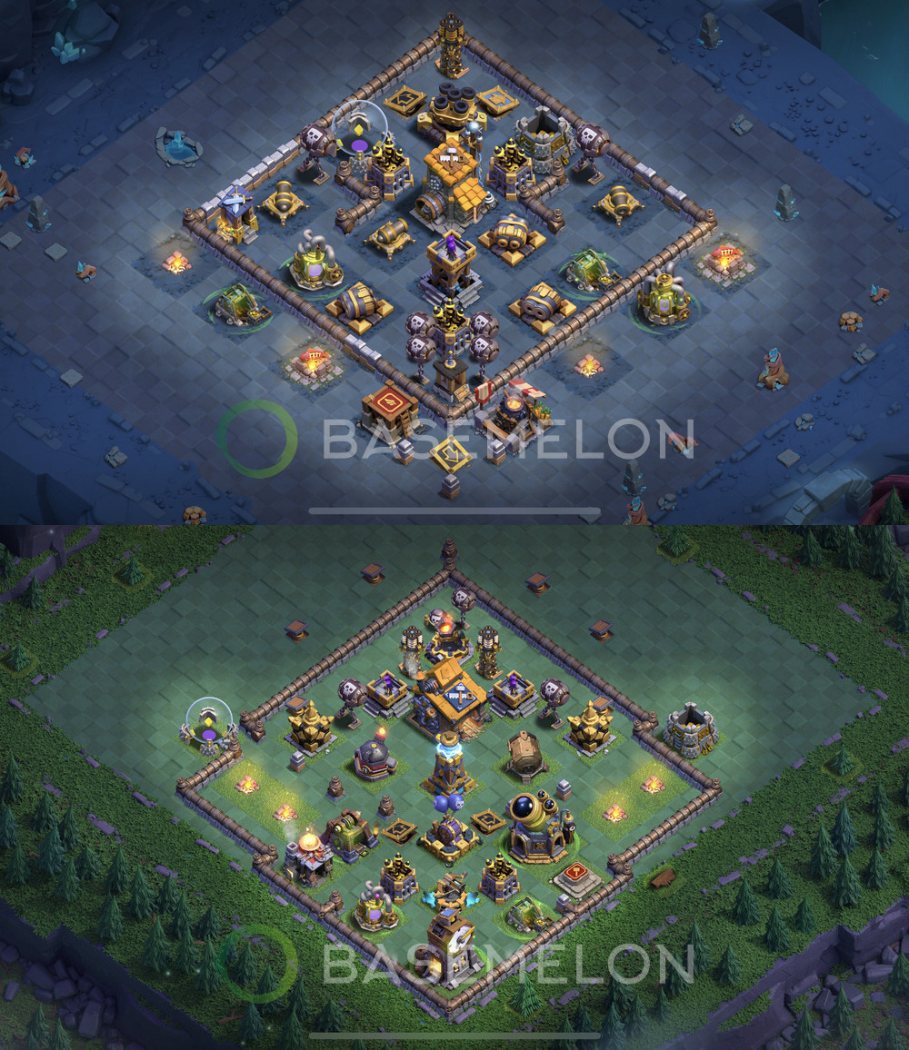 Builder Hall 10 Trophy/Defense Base with Link, Anti 2 Stars - BH10 Layout, #120